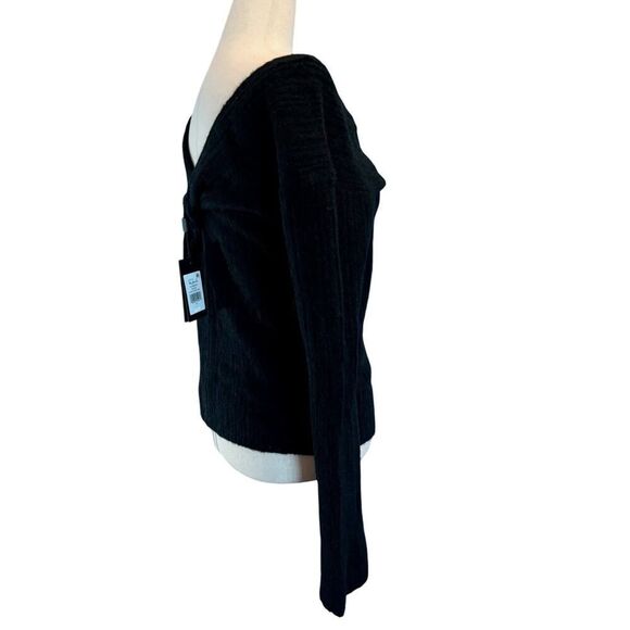 NWT RAILS Florence Black ALPACA Blend Pullover Sweater Twist Front & Back M - Picture 5 of 8